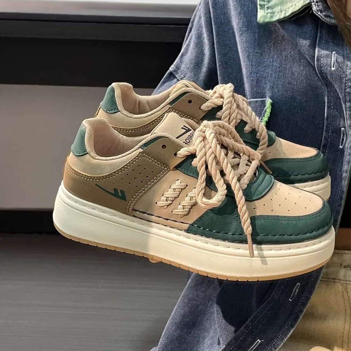 ペアルック ヘリテージ・リンク アースカラー ペアスニーカー